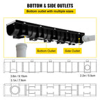 HDPE Trench Drain System 3x39 Inch with Metal Grate, 5.9x5.1 In Channel for Garage and Driveway