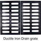 Cast Iron Trench Drain Grate 20x12 Inch, C-Class Heavy Duty Black Rectangular Sewer Cover
