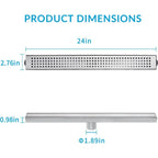 Linear Shower Drain with Removable Cover, Hair Strainer and Adjustable Leveling Feet