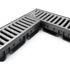 4 Inch Trench Drain Channel 39.4 In Sections with Galvanized Steel Grating, Set of 5
