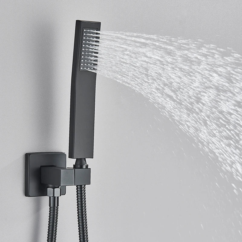 Concealed Rain and Waterfall Shower System with Tub Spout
