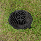 Round Dome Drainage Grate with Frame, Overflow Relief Gully for Garden, Yard and Lawn