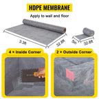 Adjustable Watertight Shower Curb 38x60 in with PVC Flange and Steel Drain Cover