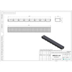 4 Inch Trench Drain Channel 39.4 In Sections with Galvanized Steel Grating, Set of 5