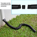Flexible Gutter Downspout Extension 7 Ft, Black 2-Pack for 2x3 and 3x4 Downspouts
