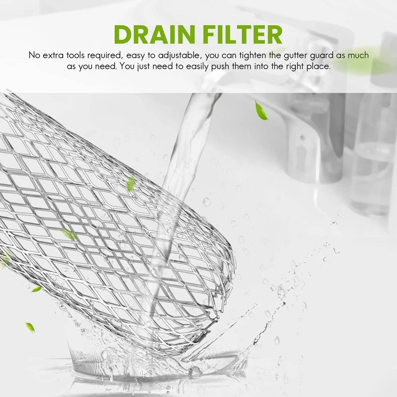 Expandable Aluminium Gutter Downspout Guard 3 Inch, 6-Pack Leaf Filter Strainer