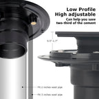 4 Inch Low-Profile Square Shower Drain Kit, Matte Black 304 Stainless Steel with ABS Flange