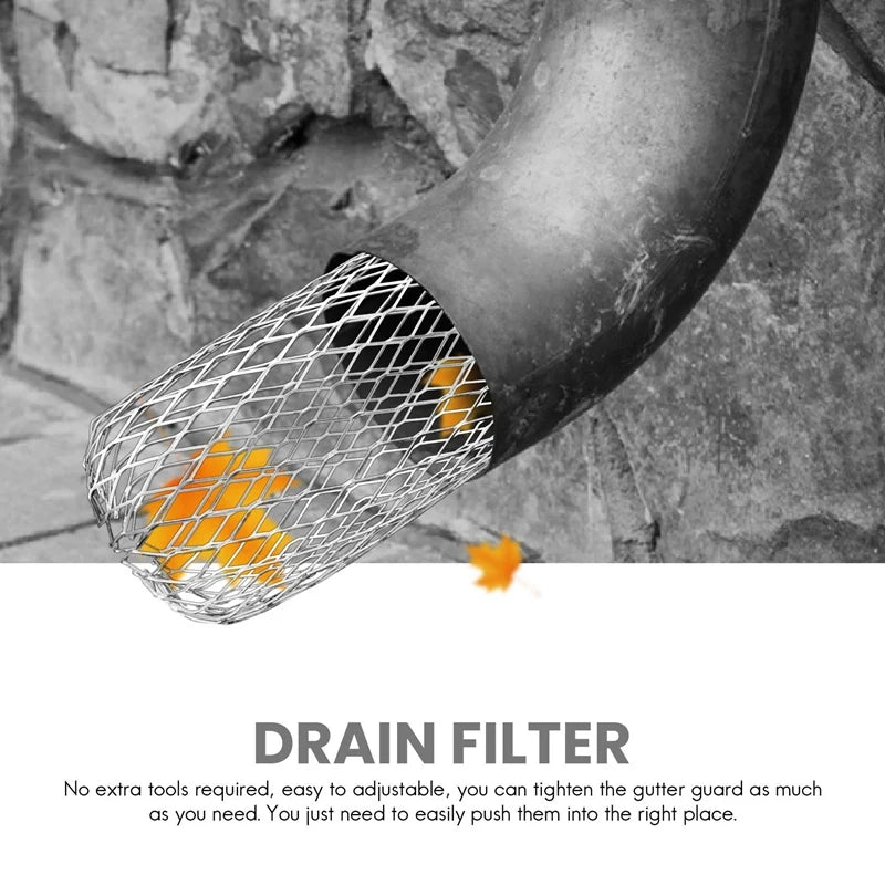 Expandable Aluminium Gutter Downspout Guard 3 Inch, 6-Pack Leaf Filter Strainer