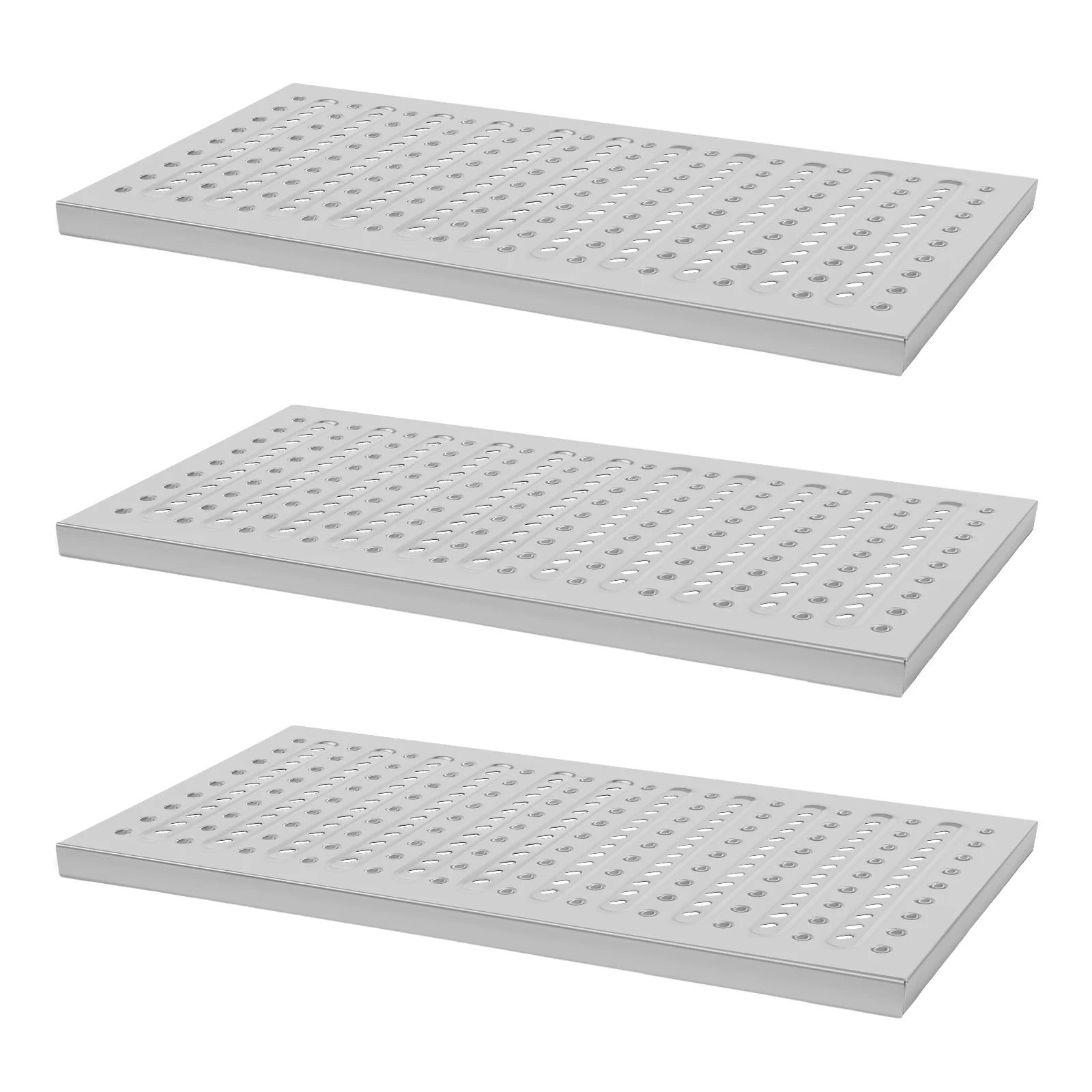 Stainless Steel Trench Drain Grate Cover 3-Piece Set, 22.8 x 11.8 In Each