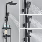 4-Way Thermostatic Shower Faucet with Digital Display and Shelf