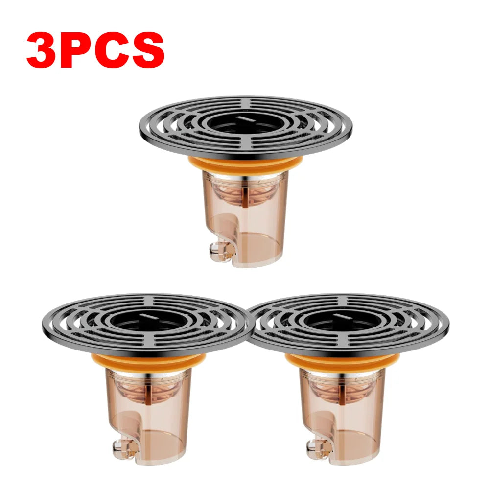 Magnetic Self-Close Floor Drain Backflow Preventer, Anti-Odor Shower Strainer 1/2/3 Pack