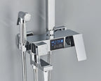 4-Way Thermostatic Shower Faucet with Digital Display and Shelf