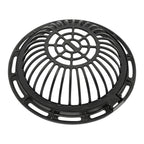Round Dome Drainage Grate with Frame, Overflow Relief Gully for Garden, Yard and Lawn