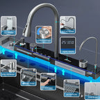 Waterfall Kitchen Sink with Digital Display, Stainless Steel