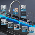Waterfall Kitchen Sink with Digital Display, Stainless Steel