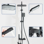 4-Function Piano-Key Rainfall Shower System with Digital Display