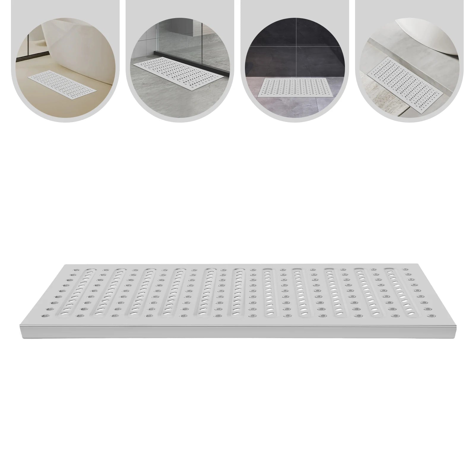 Stainless Steel Trench Drain Grate Cover 3-Piece Set, 22.8 x 11.8 In Each