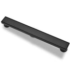 12 Inch Linear Shower Drain, Matte Black with Tile Insert Panels and Hair Strainer