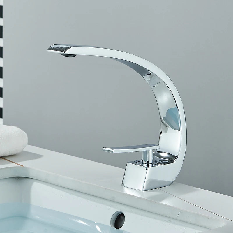 Single-Handle Brass Basin Faucet, Deck-Mounted