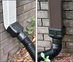 Flexible Gutter Downspout Extension 7 Ft, Black 2-Pack for 2x3 and 3x4 Downspouts