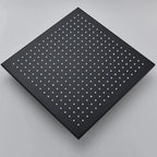 12 or 16 Inch Rainfall Shower Head with LED Color-Change Light, Solid Brass Square