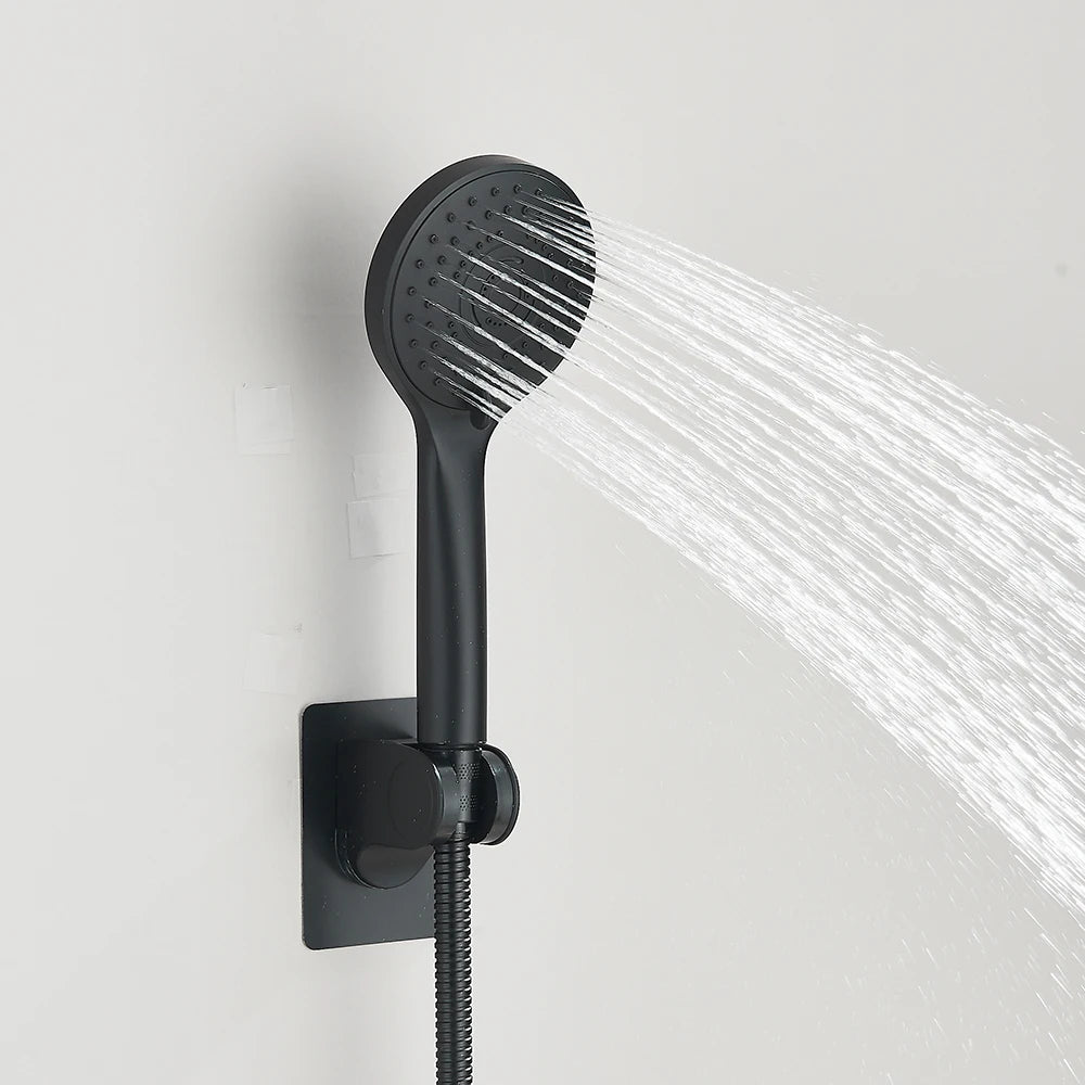 Rain Shower Head Combo 8–12 Inch with Adjustable Extension Arm and 3-Way Handheld Spray