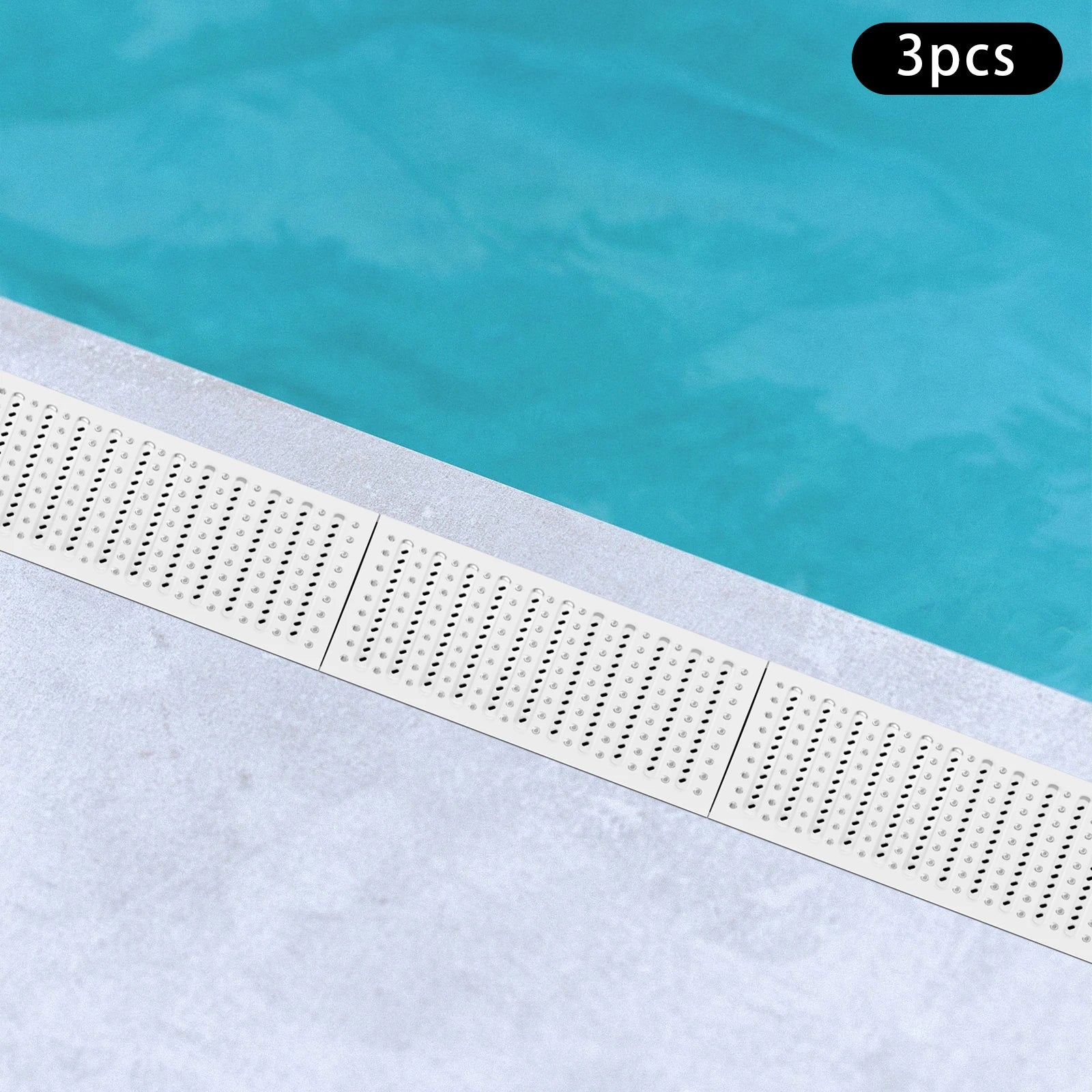 Stainless Steel Trench Drain Grate Cover 3-Piece Set, 22.8 x 11.8 In Each