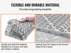 Interlocking Drainage Floor Tiles 12x12 Inch, Soft PVC Non-Slip Gray, 50-Piece Set