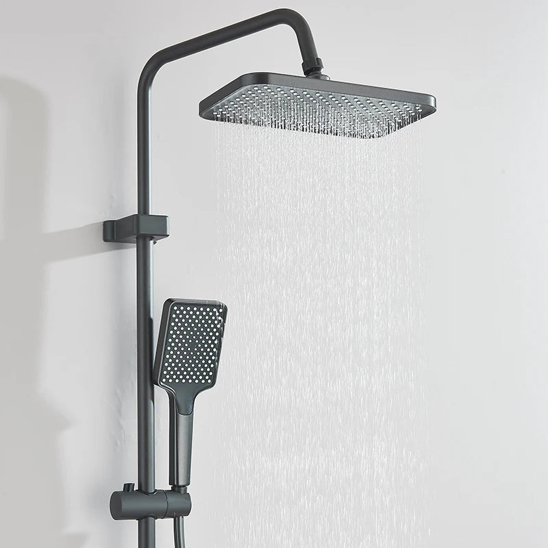 4-Function Piano-Key Rainfall Shower System with Digital Display