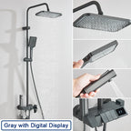 4-Function Piano-Key Rainfall Shower System with Digital Display