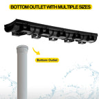 HDPE Trench Drain with Plastic Grate, Class B, 3 or 5 Pack