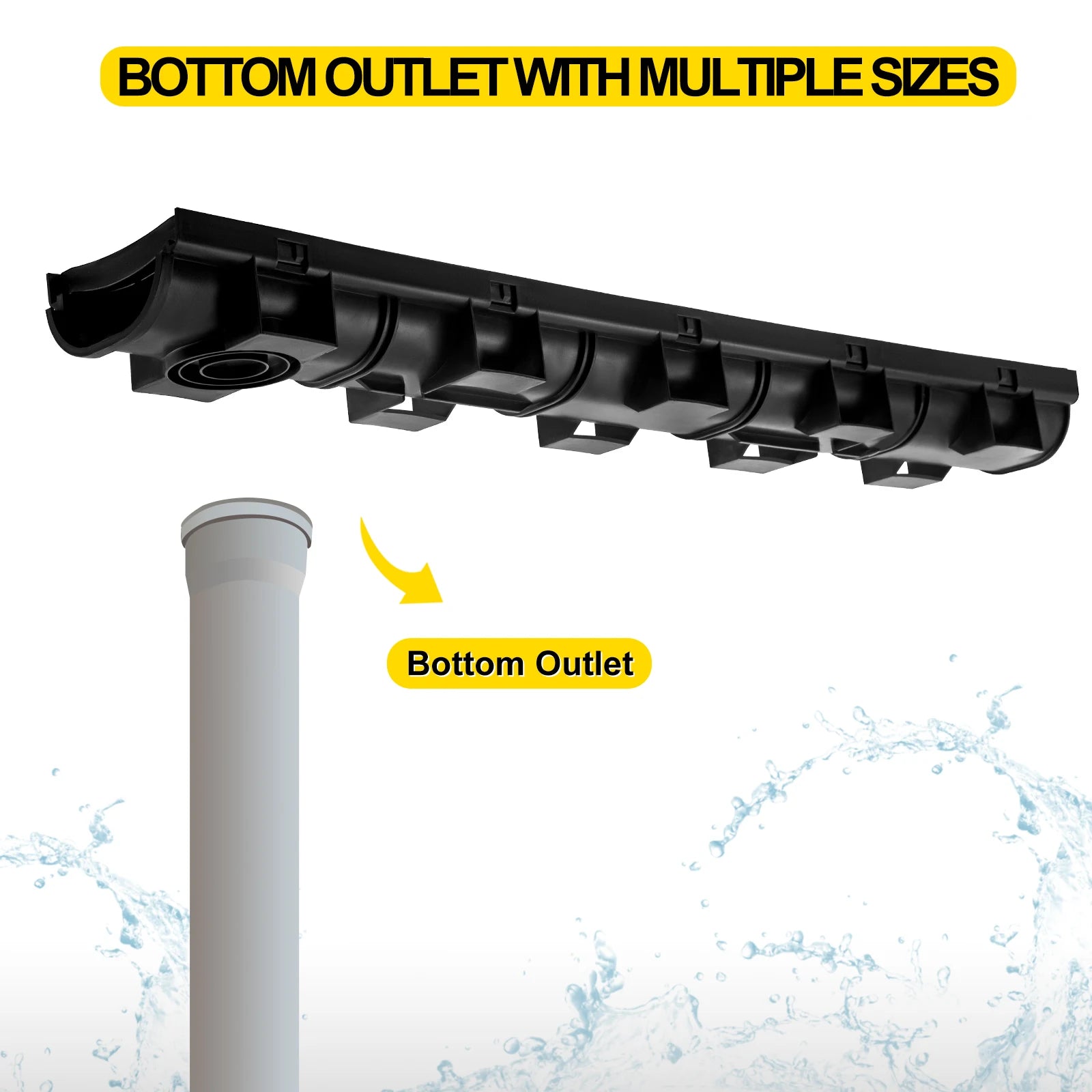 HDPE Trench Drain with Plastic Grate, Class B, 3 or 5 Pack