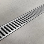 4 Inch Trench Drain Channel 39.4 In Sections with Galvanized Steel Grating, Set of 5