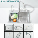 Waterfall Kitchen Sink with Digital Display, Stainless Steel
