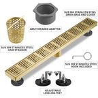32 Inch Linear Shower Drain, 304 Stainless Steel High-Flow 51 L/Min US Standard Floor Drain