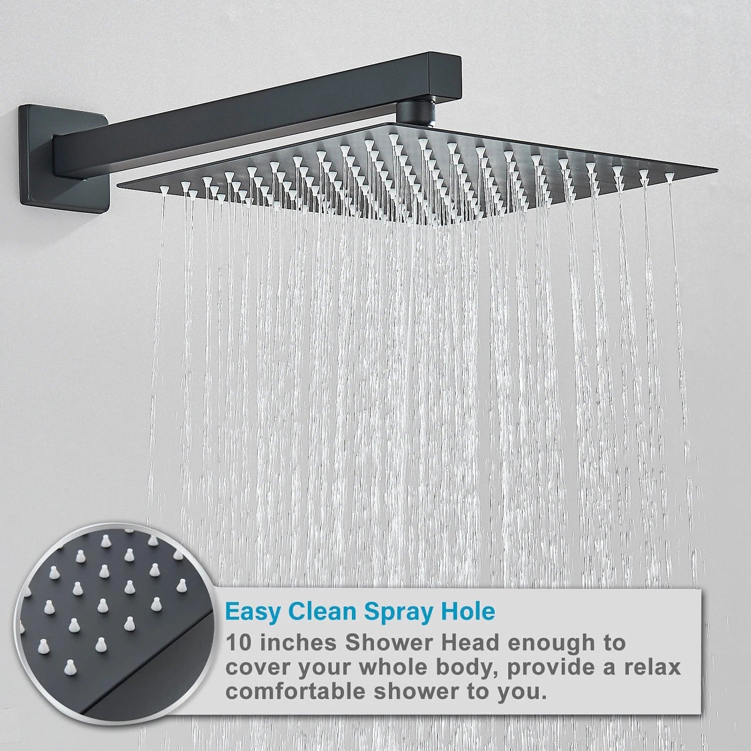 Concealed Rain and Waterfall Shower System with Tub Spout