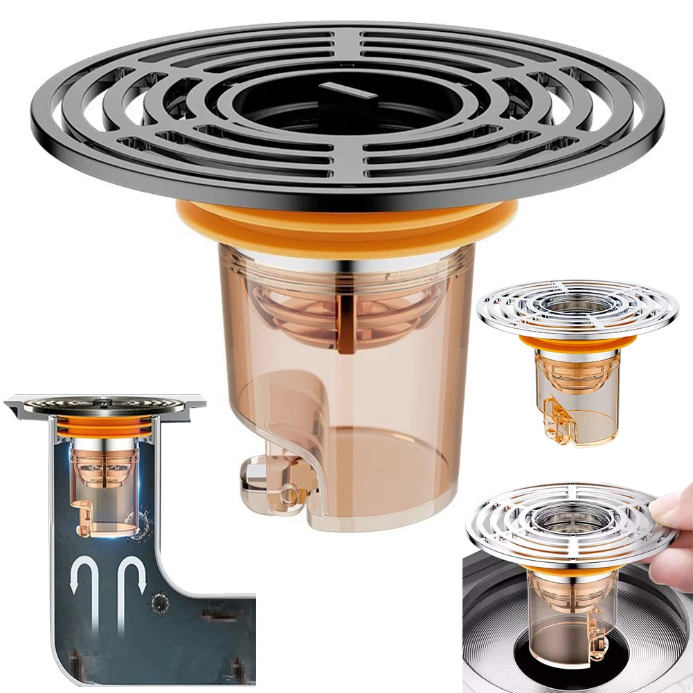 Magnetic Self-Close Floor Drain Backflow Preventer, Anti-Odor Shower Strainer 1/2/3 Pack