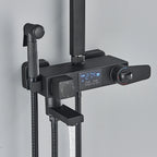 4-Way Thermostatic Shower Faucet with Digital Display and Shelf