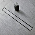 24 Inch Linear Shower Drain with Tile Insert Grate, Brushed Stainless Steel