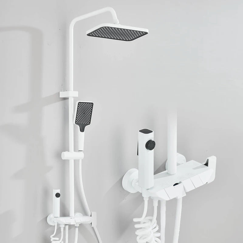 4-Function Piano-Key Rainfall Shower System with Digital Display