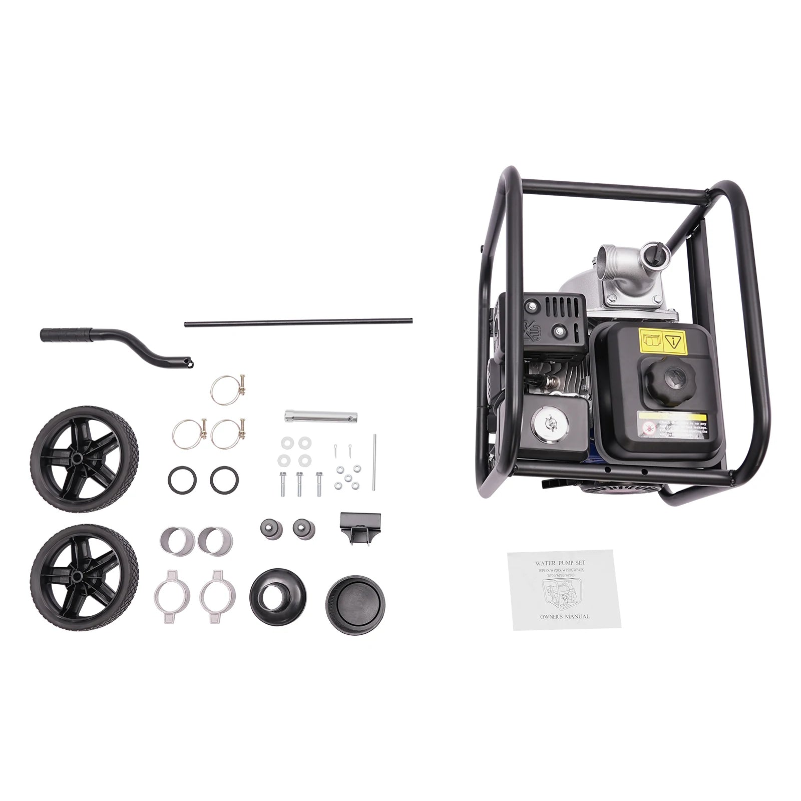6.5 HP Gasoline Water Pump with Handle and Wheels for Agricultural Irrigation and Drainage