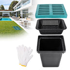 Catch Basin Drain 16.5x16.5x24 Inch with Grate and Debris Basket for Yard, Patio and Driveway