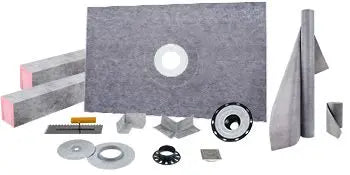 Adjustable Watertight Shower Curb 38x60 in with PVC Flange and Steel Drain Cover