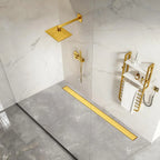 60 Inch Linear Shower Drain with Adjustable Feet, Hair Catcher and Tile Insert Panels