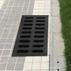Cast Iron Trench Drain Grate 20x10 Inch, Heavy Duty Outdoor Channel Drainage Cover