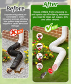 Gutter Downspout Extension Hose Guard 2-Pack, White for Standard 4 Inch Circular Threaded Downspouts