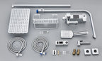 4-Way Thermostatic Shower Faucet with Digital Display and Shelf