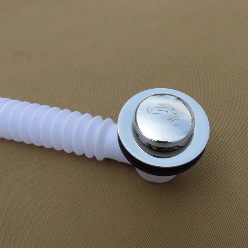 Pop-Up Bathtub and Basin Drain with Filter, Chrome Finished Waste Drainer Set