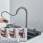 Waterfall Kitchen Sink with Digital Display, Stainless Steel