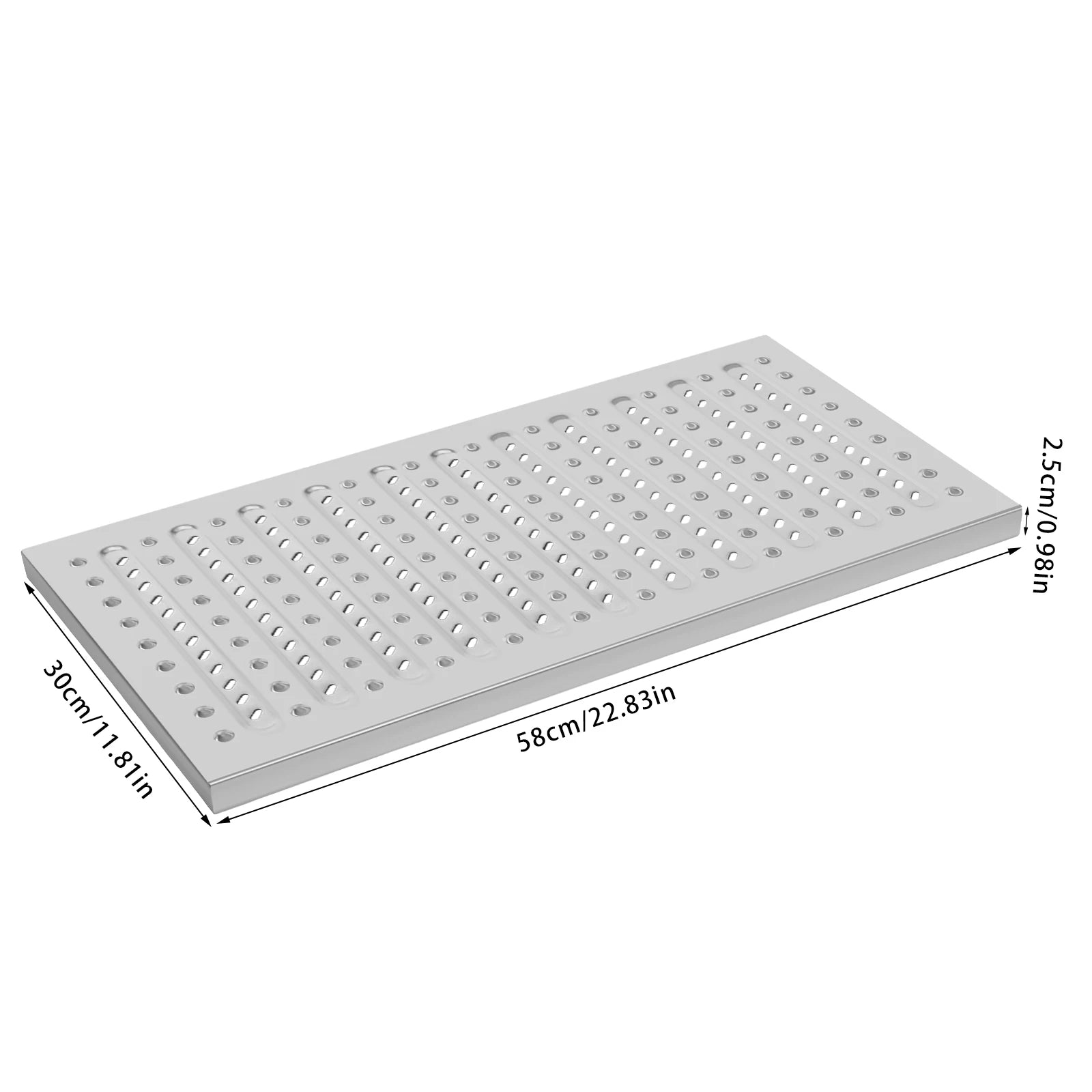 Stainless Steel Trench Drain Grate Cover 3-Piece Set, 22.8 x 11.8 In Each